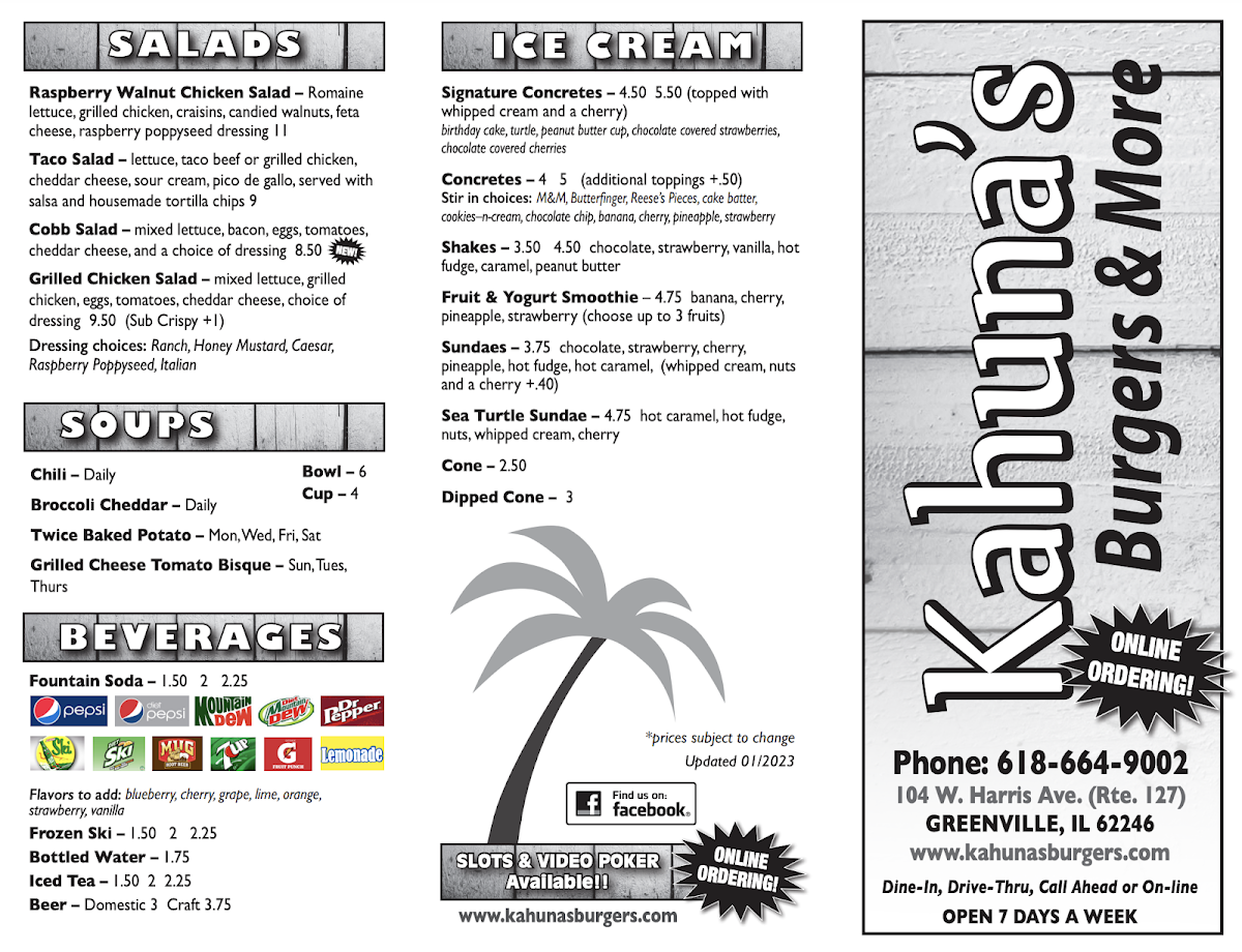 Kahuna's Burgers Menu - Image 2
