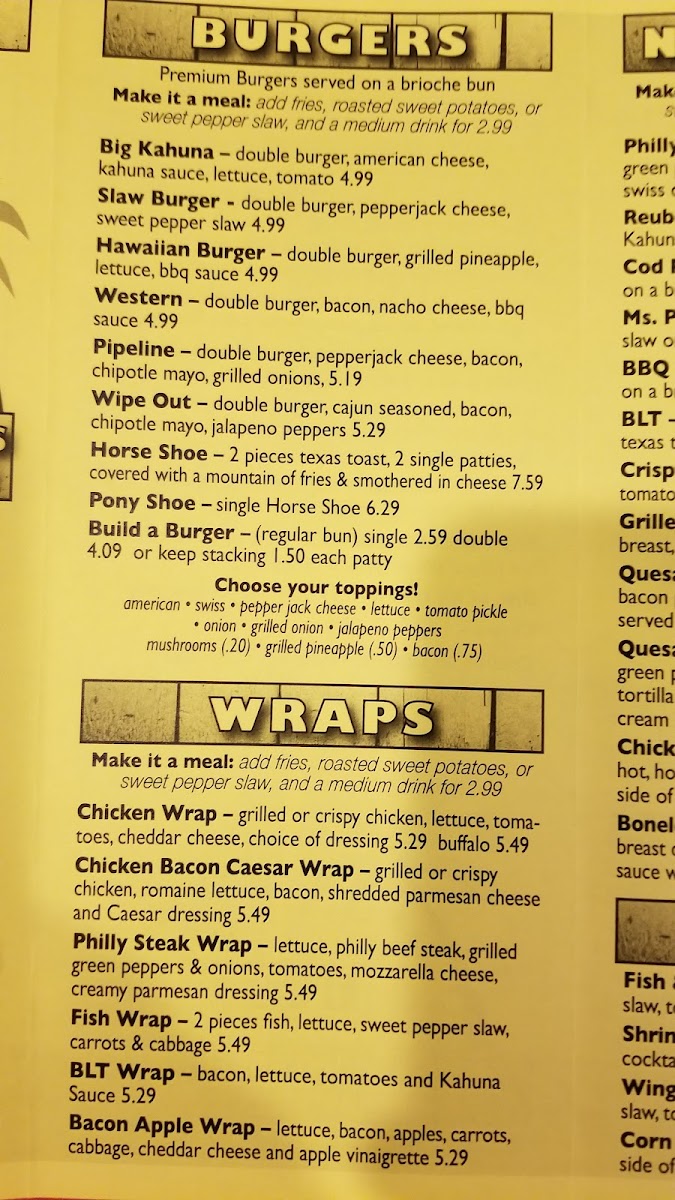 Kahuna's Burgers Menu - Image 4