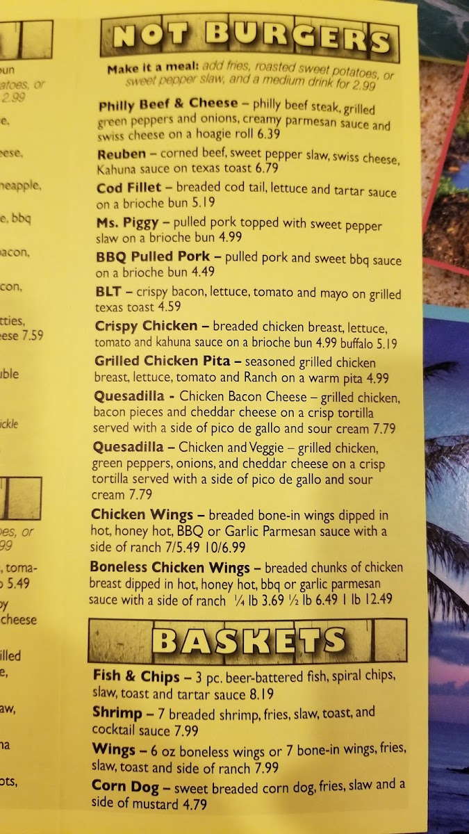 Kahuna's Burgers Menu - Image 5